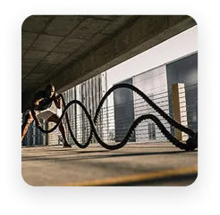 Person using battle ropes